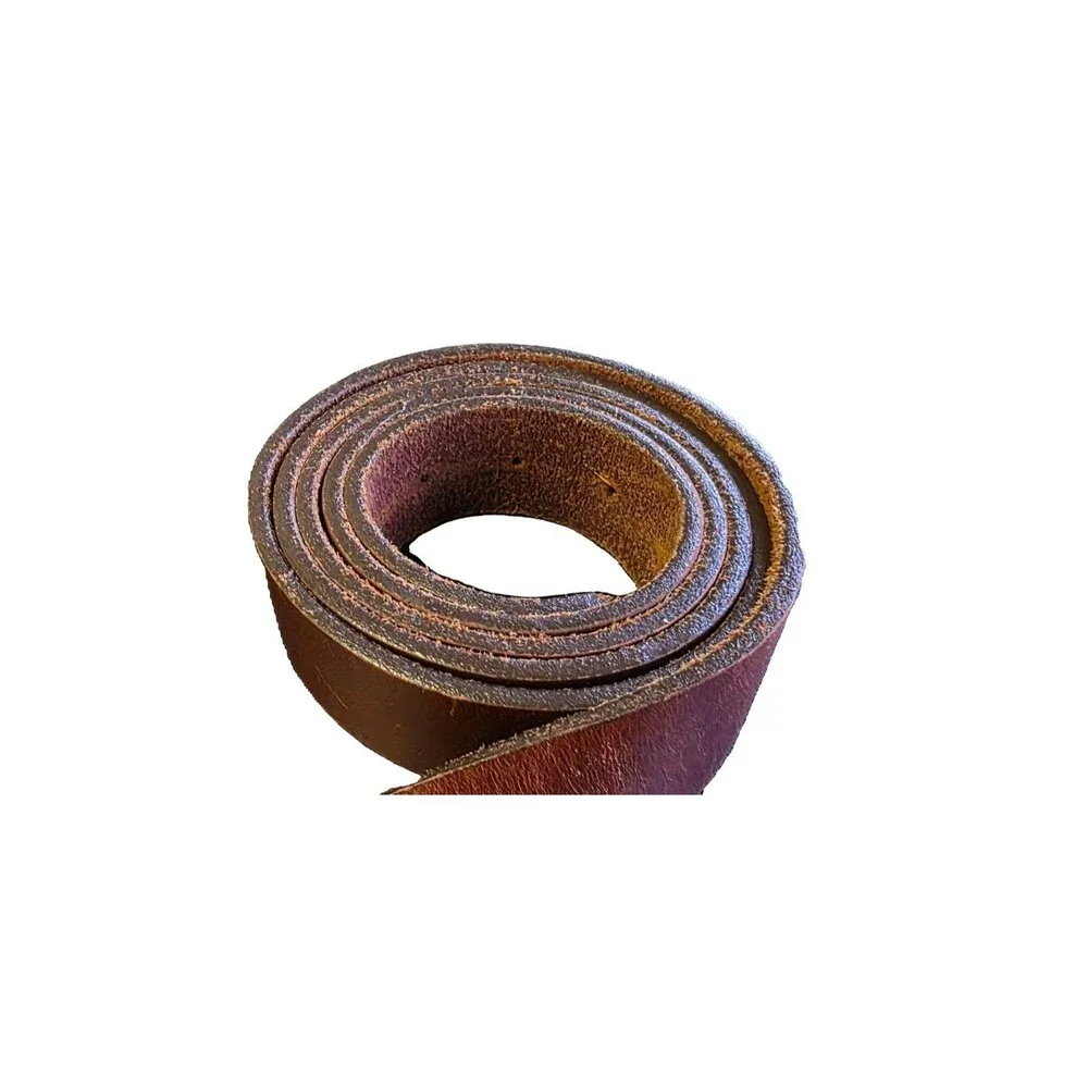 LL Bean Full Grain Brown Leather Belt 56” Made In USA 1 3/4
